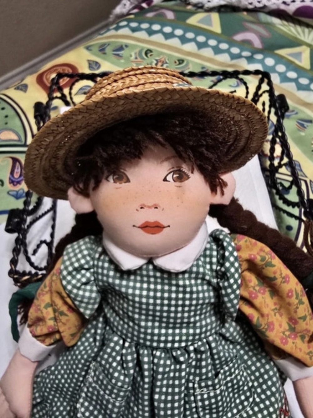 Handmade Rag Doll Green & Yellow - Picture 2 of 5
